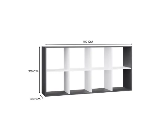 Regał Malax 2X4 ANTRACYT BIAŁY-5
