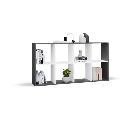 Regał Malax 2X4 ANTRACYT BIAŁY-8