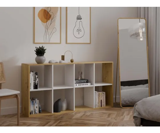 Regał Malax 2X4 DĄB ARTISAN BIEL-2