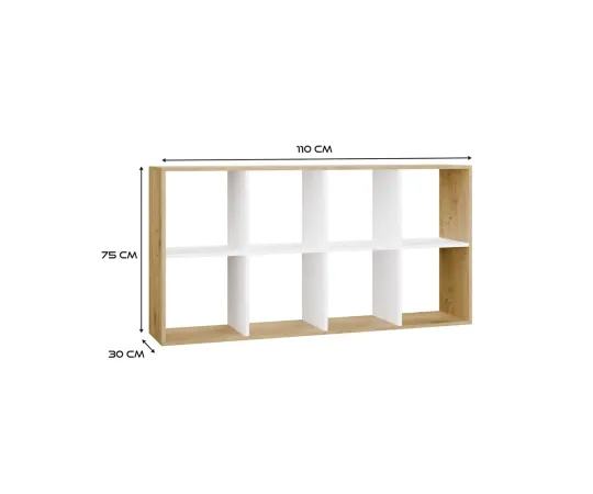 Regał Malax 2X4 DĄB ARTISAN BIEL-4