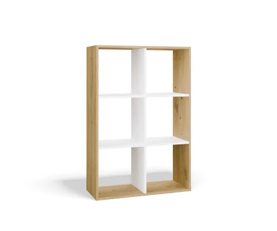 Regał Malax 2X3 DĄB ARTISAN BIAŁY-2