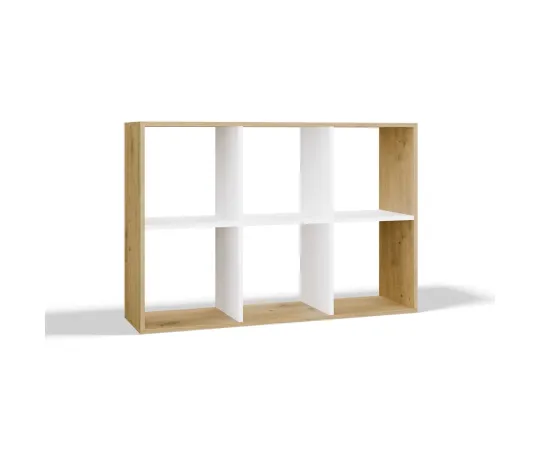 Regał Malax 2X3 DĄB ARTISAN BIAŁY-9
