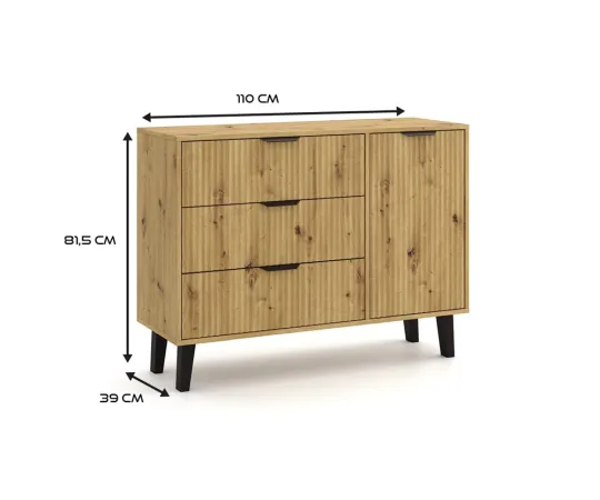 Komoda Scandi 1D3S SLIM DĄB ARTISAN-2