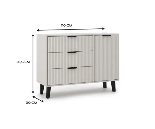 Komoda Scandi 1D3S SLIM KASZMIR BEŻ-2