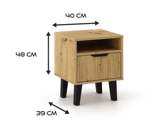 Szafka nocna Scandi 1S SLIM DĄB ARTISAN-3