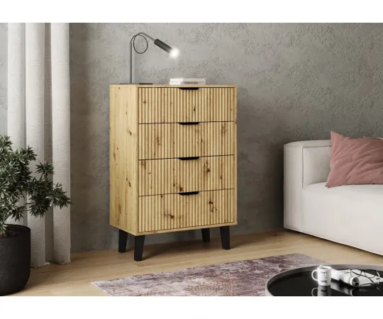 Komoda Scandi 4S SLIM DĄB ARTISAN-2