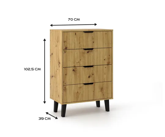Komoda Scandi 4S SLIM DĄB ARTISAN-3