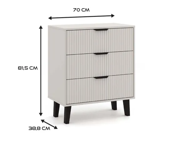 Komoda Scandi 3S SLIM KASZMIR BEŻ-4