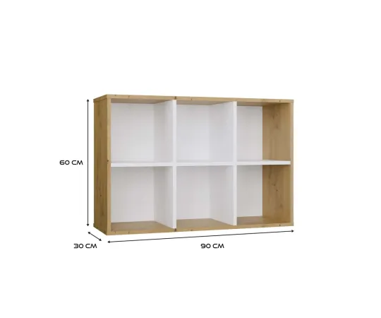 Regał Malax MINI 2X3 DĄB ARTISAN BIEL-4