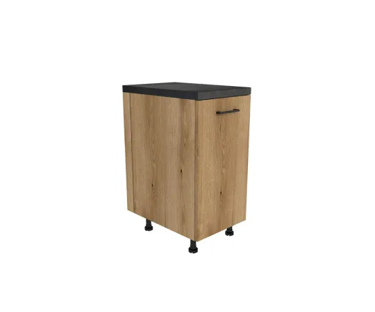 MEBLE KUCHENNE ZESTAW VARIO 200CM Z4 CZARNY DĄB EVOKE BLAT DARK BEZ AGD-3