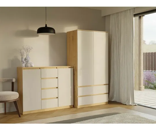 Komoda Malwa 2D4S 120 DĄB ARTISAN KASZMIR BEŻ-2