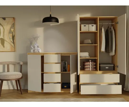 Komoda Malwa 2D4S 120 DĄB ARTISAN KASZMIR BEŻ-3