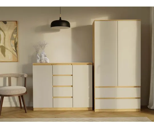 Komoda Malwa 2D4S 120 DĄB ARTISAN KASZMIR BEŻ-4