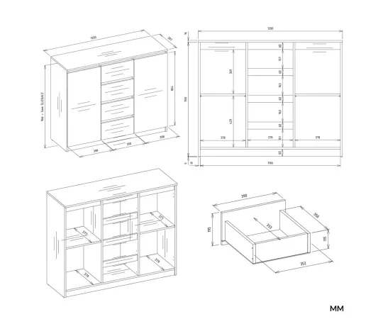 Komoda Malwa 2D4S 120 DĄB ARTISAN KASZMIR BEŻ-10