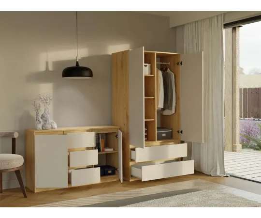 Komoda Malwa 2D3S DĄB ARTISAN KASZMIR BEŻ-8