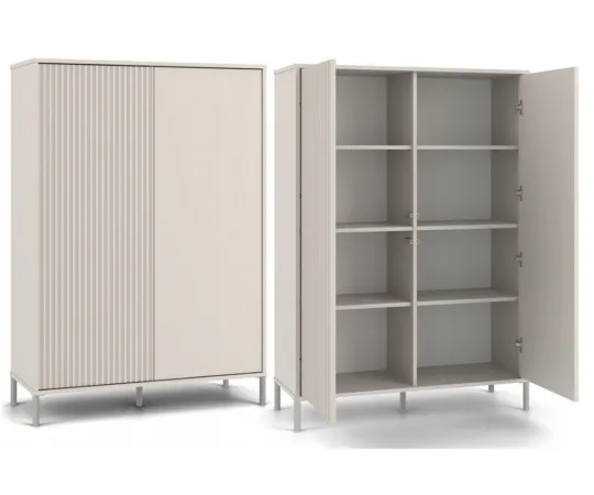 Witryna KAMARO 2DD SLIM/GŁADKI KASZMIR Lamele Front Ryflowany + Klasyczny-1