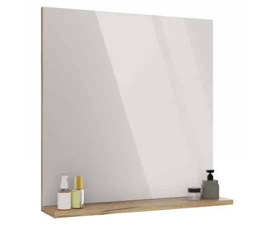 LUSTRO ŁAZIENKOWE Z PÓŁKĄ TIGO 60x61,5 CM DĄB EVOKE DO ŁAZIENKI PRZEDPOKOJU-1