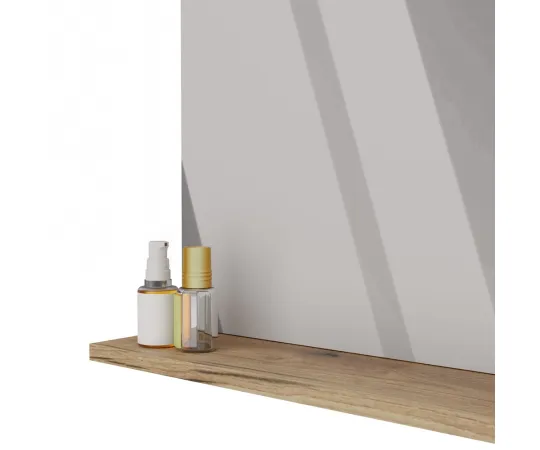 LUSTRO ŁAZIENKOWE Z PÓŁKĄ TIGO 60x61,5 CM DĄB EVOKE DO ŁAZIENKI PRZEDPOKOJU-13