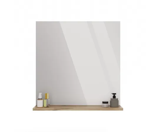LUSTRO ŁAZIENKOWE Z PÓŁKĄ TIGO 60x61,5 CM DĄB EVOKE DO ŁAZIENKI PRZEDPOKOJU-14