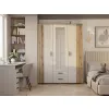 SZAFA AVA 150 CM LUSTRO 2 SZUFLADY RYFLOWANY FRONT DĄB EVOKE KASZMIR BEŻ-3