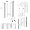 SZAFA AVA 150 CM LUSTRO 2 SZUFLADY RYFLOWANY FRONT DĄB EVOKE KASZMIR BEŻ-9