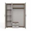 SZAFA AVA 150 CM LUSTRO 2 SZUFLADY RYFLOWANY FRONT DĄB EVOKE KASZMIR BEŻ-12