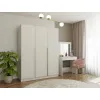 SZAFA SENSO 3D 150 CM 3 DRZWI ZŁOTE UCHWYTY DO SALONU SYPIALNI KASZMIR BEŻ-6