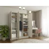 SZAFA SENSO 3D 150 CM 3 DRZWI ZŁOTE UCHWYTY DO SALONU SYPIALNI KASZMIR BEŻ-7