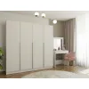 SZAFA SENSO 4D 200 CM 4 DRZWI ZŁOTE UCHWYTY DO SALONU SYPIALNI KASZMIR BEŻ-2