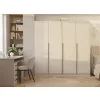 SZAFA SENSO 4D 200 CM 4 DRZWI ZŁOTE UCHWYTY DO SALONU SYPIALNI KASZMIR BEŻ-7