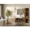 SZAFKA POD UMYWALKĘ TIGO 1D2S DĄB EVOKE 140 CM 2 SZUFLADY RYFLOWANY FRONT WISZĄCA-3