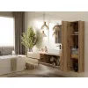 SZAFKA POD UMYWALKĘ TIGO 1D2S DĄB EVOKE 140 CM 2 SZUFLADY RYFLOWANY FRONT WISZĄCA-6