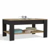 Stolik Kawowy OHIO DĄB ARTISAN CZARNY Ława Półki Do Salonu 93x58x43,5 Cm-1