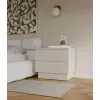 Szafka Nocna AMBER 2S Stolik Nocny 2 Szuflady Do Sypialni KASZMIR Beż-3