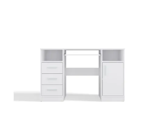 BIURKO DELTA BIAŁE 120 Cm 3 Szuflady Szafka Półki Do Biura Pokoju Na Laptop-8