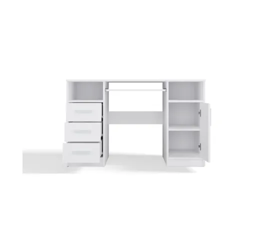 BIURKO DELTA BIAŁE 120 Cm 3 Szuflady Szafka Półki Do Biura Pokoju Na Laptop-9