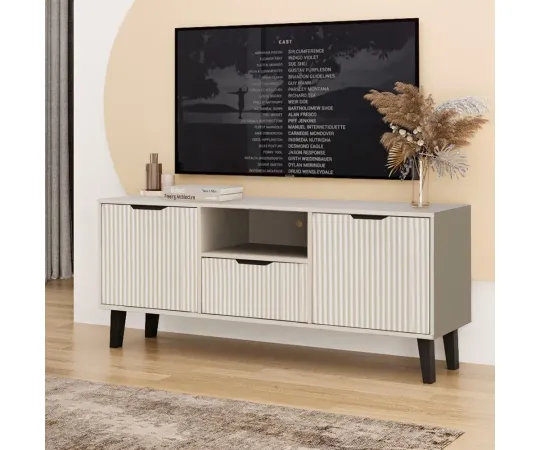 SZAFKA RTV Scandi 2D1S SLIM KASZMIR BEŻ-2