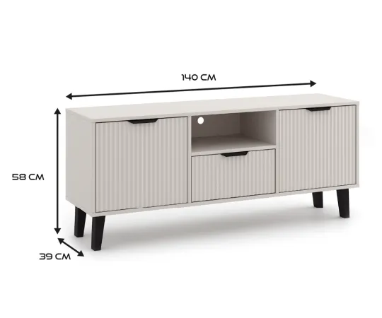 SZAFKA RTV Scandi 2D1S SLIM KASZMIR BEŻ-3