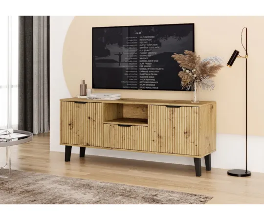 SZAFKA RTV Scandi 2D1S SLIM DĄB ARTISAN-2