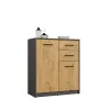 Komoda SIMPLO 2D2S Szafka 2 Szuflady 2 Drzwi Do Salonu ANTRACYT DĄB ARTISAN-6
