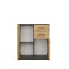 Komoda SIMPLO 2D2S Szafka 2 Szuflady 2 Drzwi Do Salonu ANTRACYT DĄB ARTISAN-8